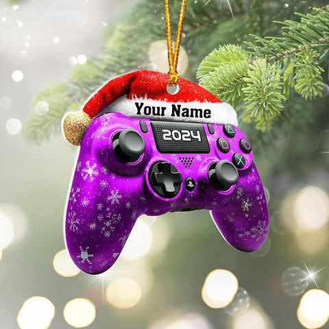 Personalized Video Game Controller Ornament, Custom Gamer Ornament Christmas Ornaments Gaming Controller Gift for Gamer, Gaming Ornaments for Christmas Tree Decorations 2D Gaming Ornaments (CTL3)