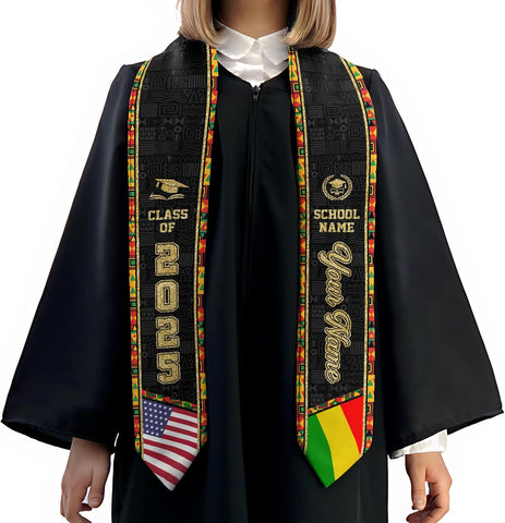African American Graduation Sash, Graduation Stole Customize, African Graduation Sash, Graduation Stole Class of 2025