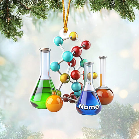 Personalized Chemistry Ornaments for Christmas Tree, Chemistry Christmas Ornament, Science Ornaments, Science Beaker Ornament, Microscope Ornament, Telescope Ornament, Scientist Gift Xmas (C19)