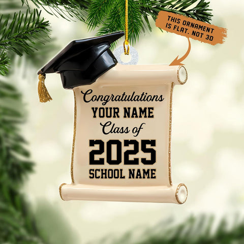 Ligthuy Personalized Graduation Ornament, Graduation Ornaments Class of 2024 2025, College Master Senior Year Christmas Ornament 2024 2025, Pine Hanging Decoration for Xmas (Graduation 10)