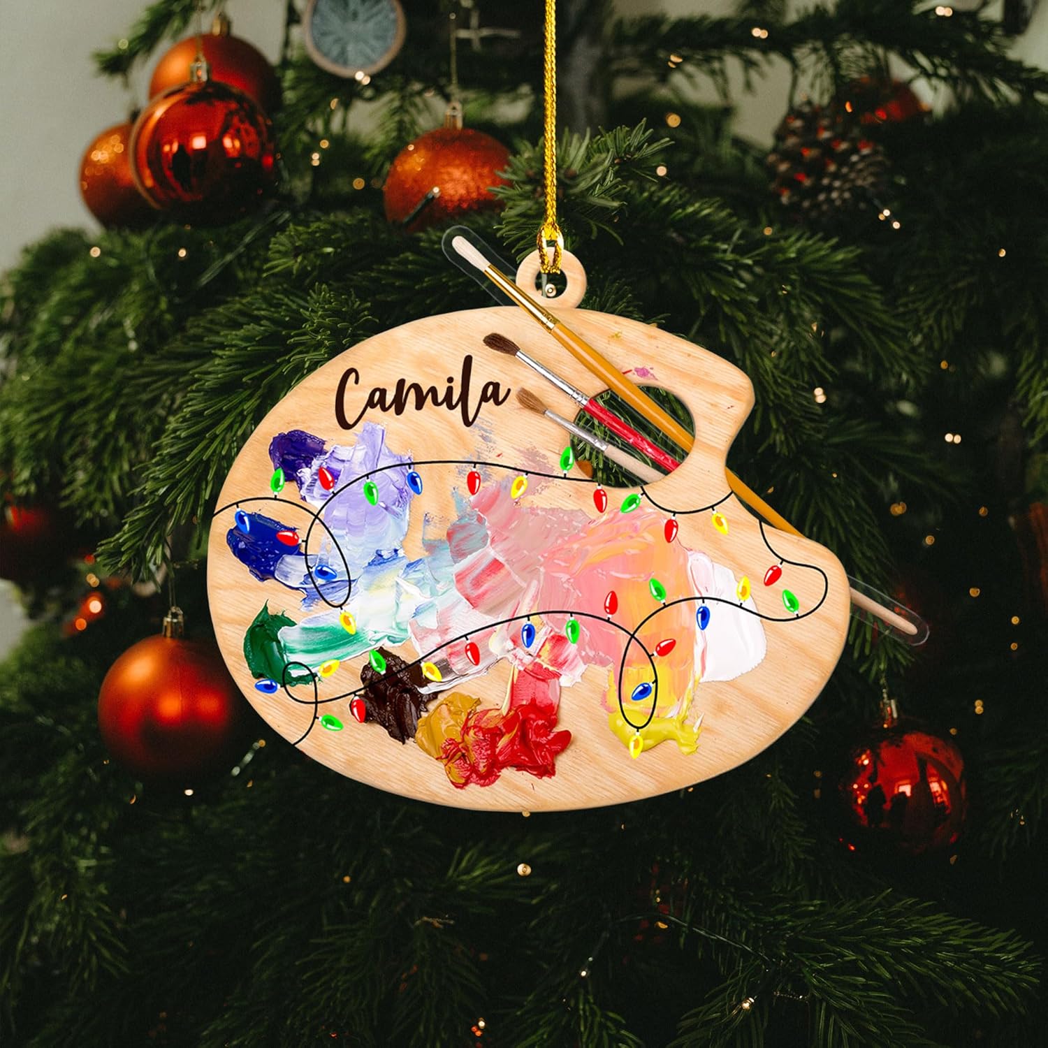 AOVL Personalized Painting Ornament, Artist Christmas Ornament, Drawing Ornament Gift, Painter Christmas Ornament, Painting Artist Ornament, Painting Tool Ornament Painter (Painting 15)