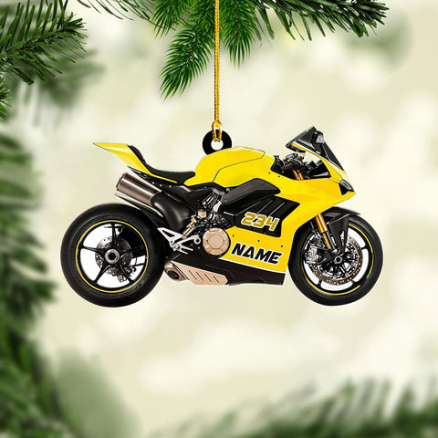 Artparel Custom Motorcycle Ornaments 2024 Motorcycle Ornaments for Christmas Tree Personalized Dirt Bike Ornament Motocross Christmas Ornament Biker Ornament (MC11)