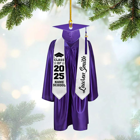 Personalized Graduation Ornaments Class of 2024 Graduation Gown Ornament Gifts Graduation Ornaments Class of 2025 College Graduation Ornaments Class of 2024 Graduate Ornament Tree Hanging Decor (G9)