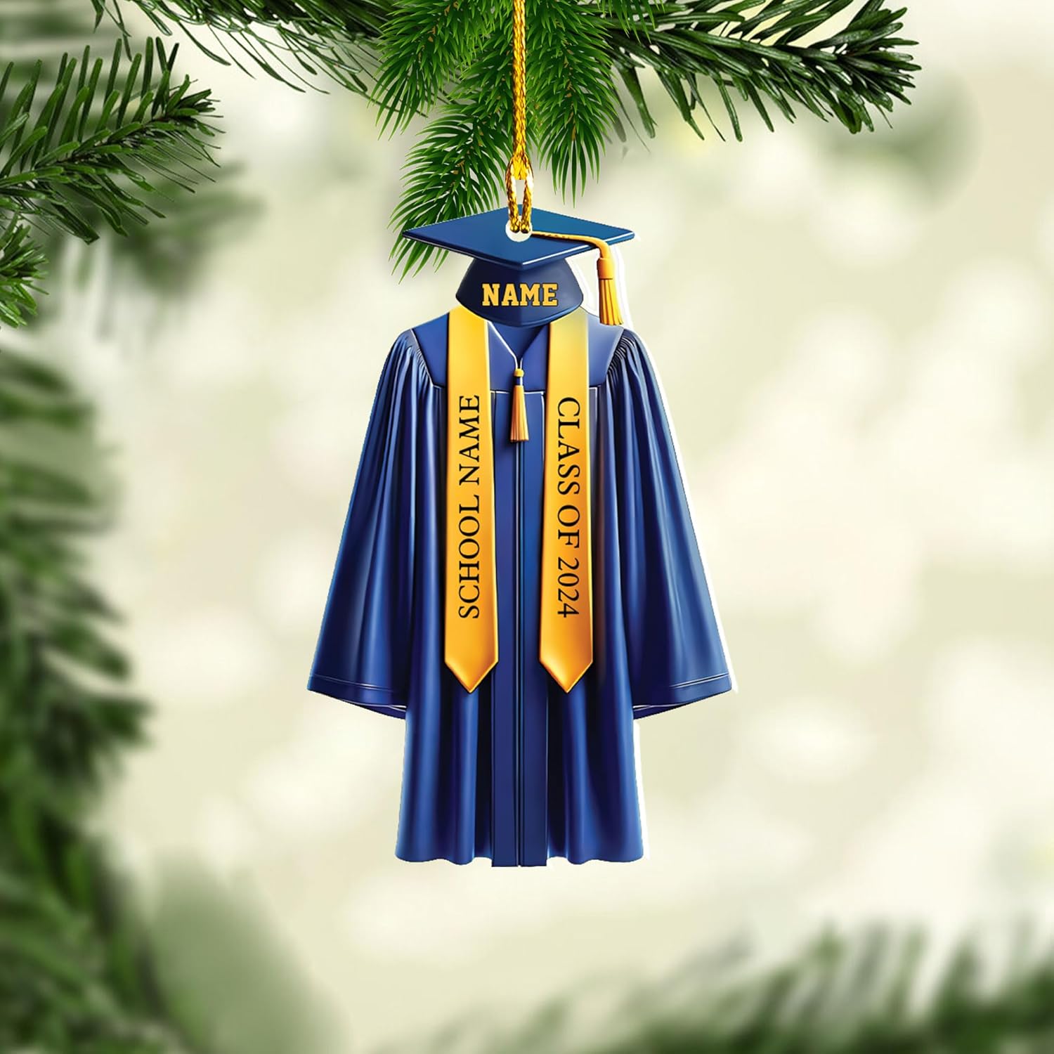 AOVL Graduation Ornament, Graduation Ornaments Class of 2023, Graduation Cap and Scroll Xmas Gift, Graduation Christmas Xmas Tree Ornaments, Gifts for Graduate, School Ornaments (DGRA1)