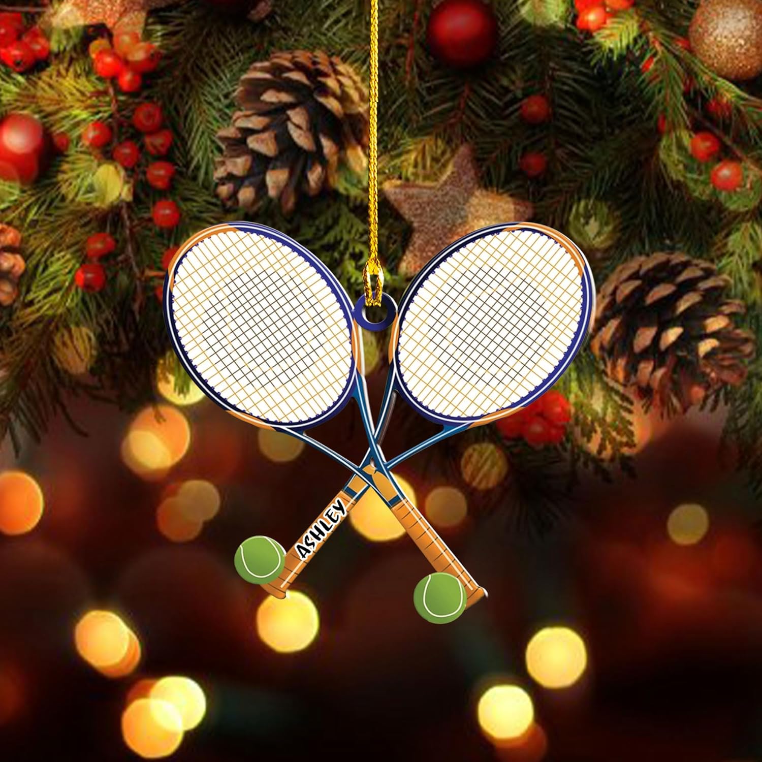 Parvii Personalized Tennis Ornament, Custom Tennis Player Christmas Ornament, Gifts for Tennis Lovers, Tennis Player, Tennis Christmas Ornament Christmas Tree Decor (Tennis 12)