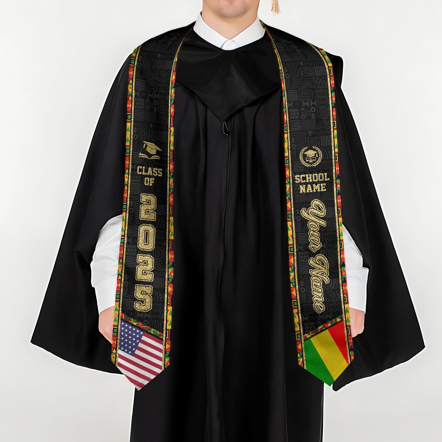 African American Graduation Sash, Graduation Stole Customize, African Graduation Sash, Graduation Stole Class of 2025