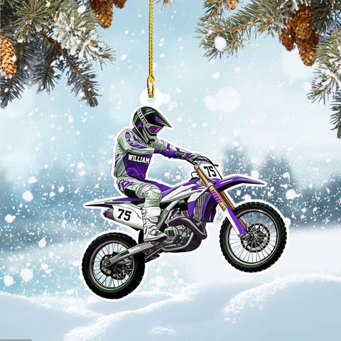 Artparel Custom Dirt Bike Acrylic Ornament, Dirt Bike Christmas Ornament 2024, Dirt Bike Player Ornament, Dirt Bike Tree Decor, Dirt Bike 2024, Gifts for Dirt Bike Lovers, Players (DB17)