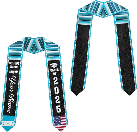 Pretyprints Honduran Graduation Sash, Custom Honduran American Flag Graduation Sash 2025, Honduras Graduation Stole