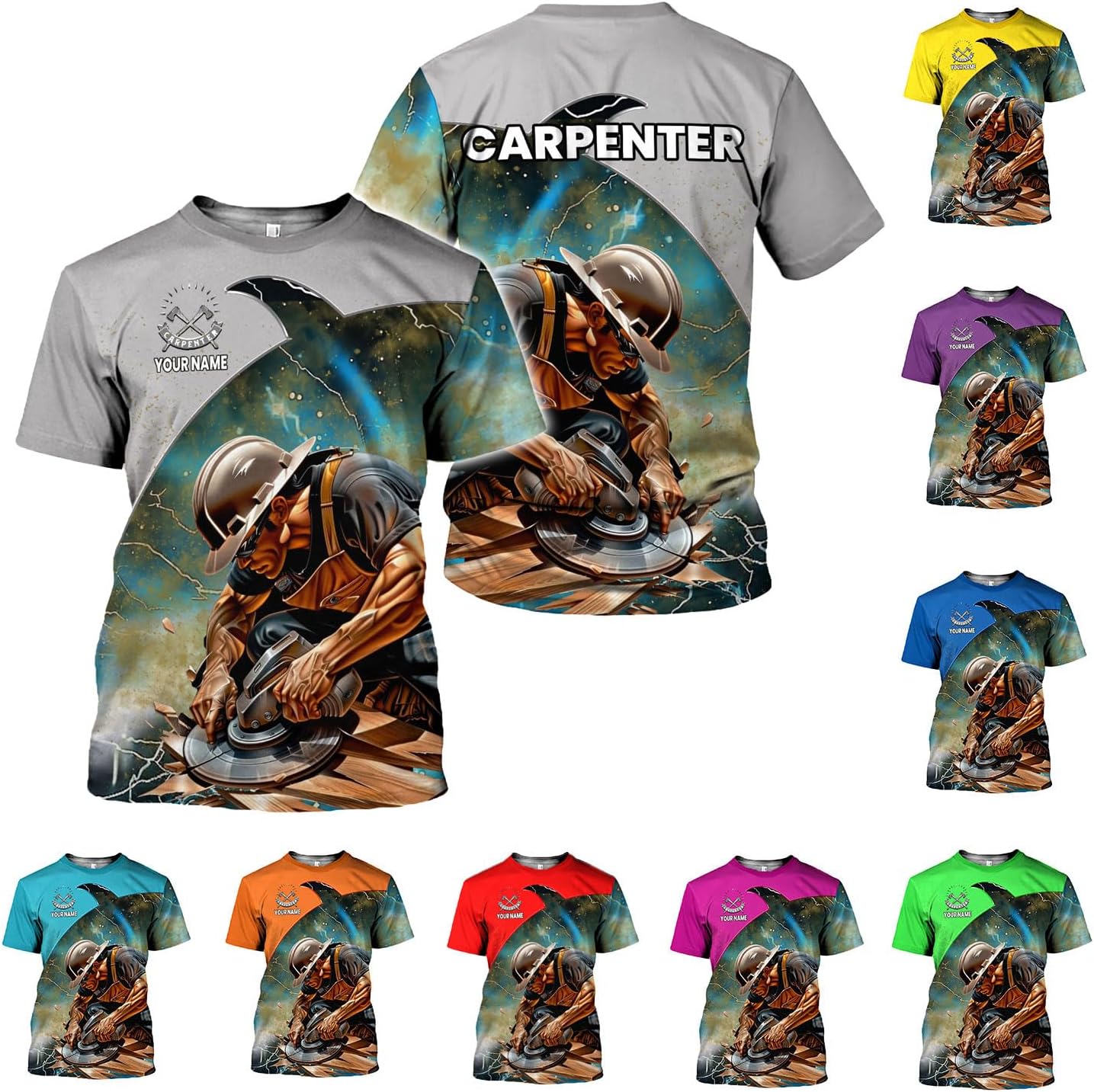 Personalized Carpenter Shirt Custom Carpenter Shirts Woodworking Carpentry Woodworker 3D T Shirts Tshirt for Men and Women