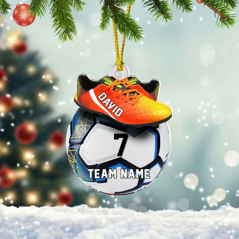 Paniprints Personalized Soccer Ornament 2024, Soccer Christmas Ornament, Ornament Great Gift Idea for Soccer Players and Soccer Lovers Custom Name Number Team Name for Xmas (Style 5)