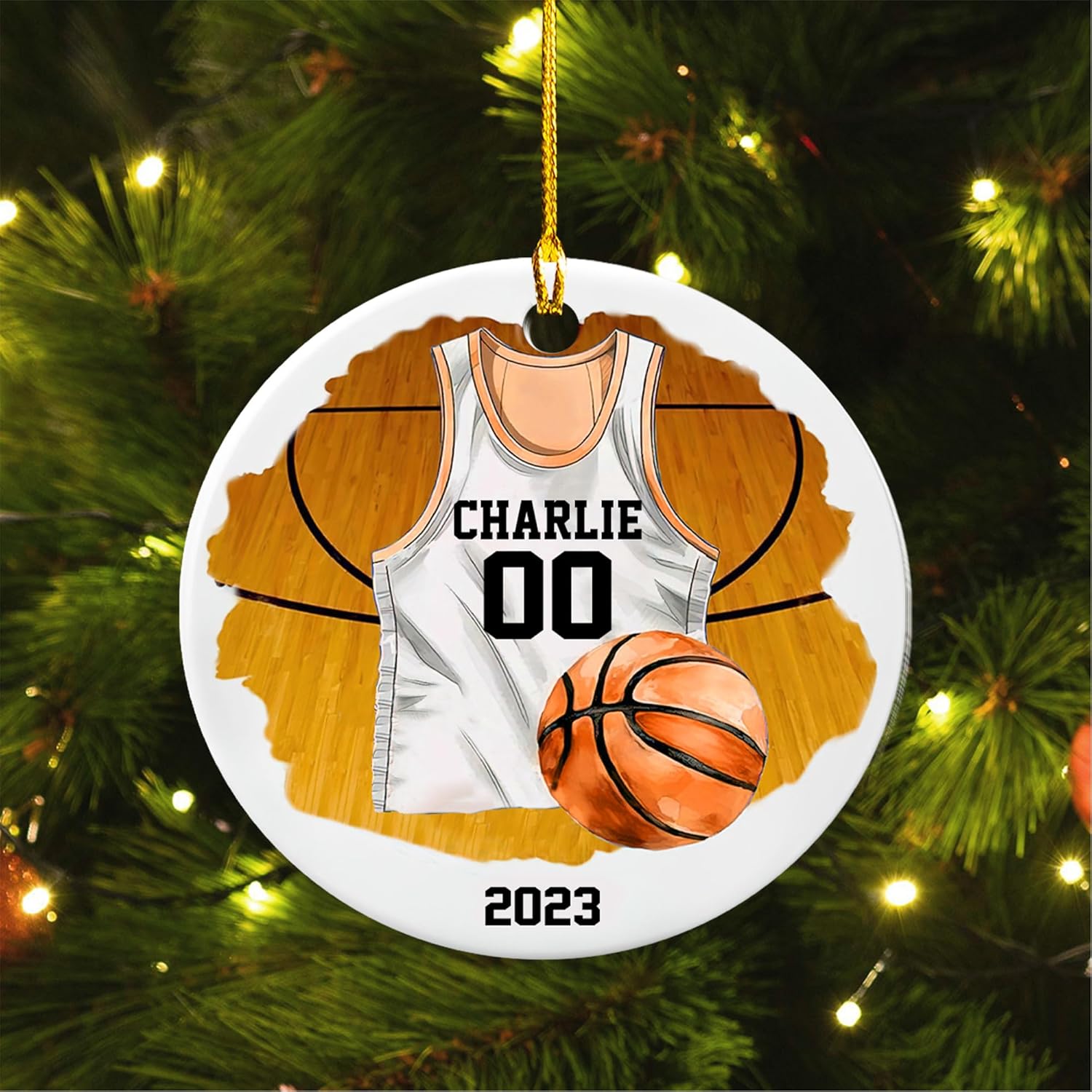 mostprints Personalized Basketball Ornaments, Basketball Christmas Ornament, Custom Basketball Player Ornament, Basketball Ornaments for Christmas Tree, Basketball Team Ornament (B6)