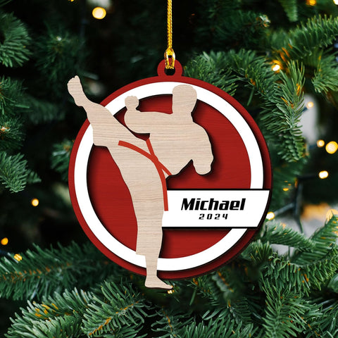 Artparel Personalized Karate Ornament Karate Uniform Ornaments Gifts for Karate Lovers Karate Gift Christmas Ornament 2024 Taekwondo Ornament Jiu Jitsu Ornament Gift for Karate (KRT1)