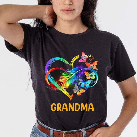 Personalized Mom Grandma Shirt, Grandma Heart Shirt, Grandkids Name Shirt, Mothers Day Shirt for Mom, Grandma, Nana, Mimi
