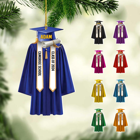 Personalized Graduation Ornaments Class of 2024 Graduation Gown Ornament Gifts Graduation Ornaments Class of 2025 College Graduation Ornaments Class of 2024 Graduate Ornament Tree Hanging Decor (GN4)