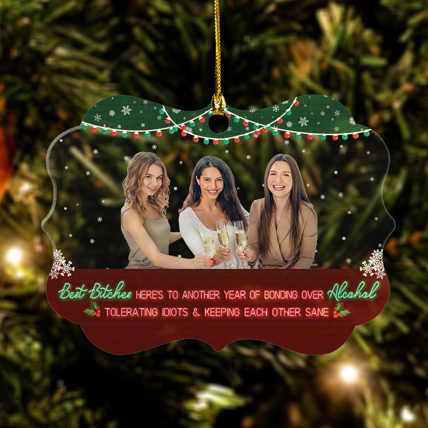 Personalized Best Friend Ornament, Custom Christmas Friendship Gift, Xmas Besties Gift for Christmas Tree 2024, Good Friend Christmas Ornaments Friends Bestie Ornaments (BFF 31)