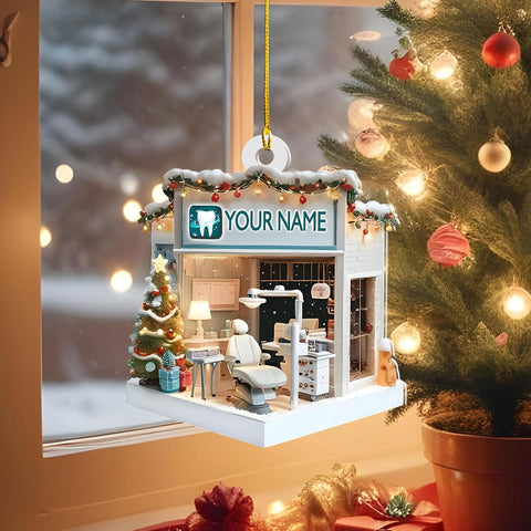 Mostefy Personalized Dentist Christmas Ornaments 2024, Dental 2D Flat Printed Acrylic Ornament, Dentist Xmas, Dentist Hanging Ornament, Custom Dentist (Style 7)