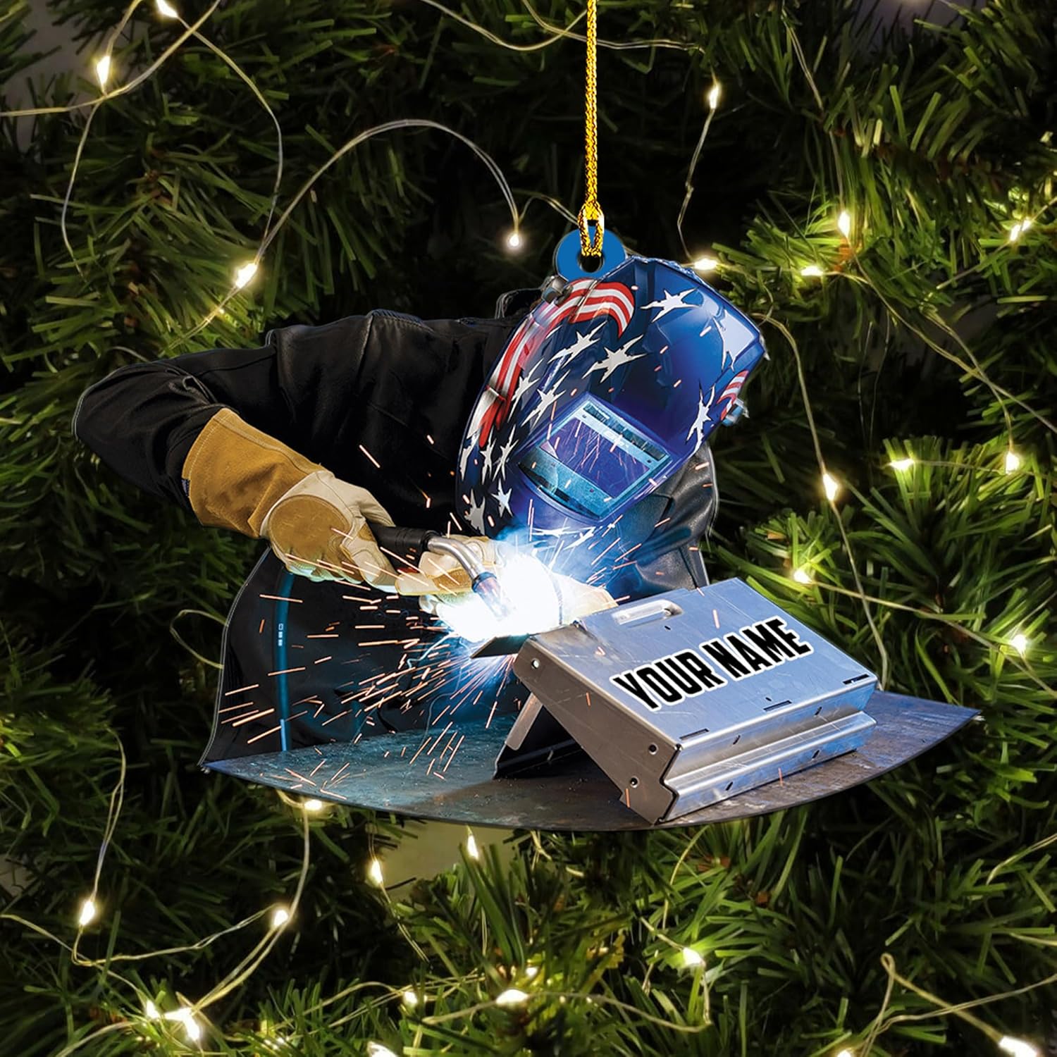 mostprints Personalized Welder Ornament, Custom Welder Ornaments Welding Ornaments Flat Two Sided Hanging Plastic Ornaments Welder Gift Christmas Ornament Hanging Decorations Ornament (WD6)