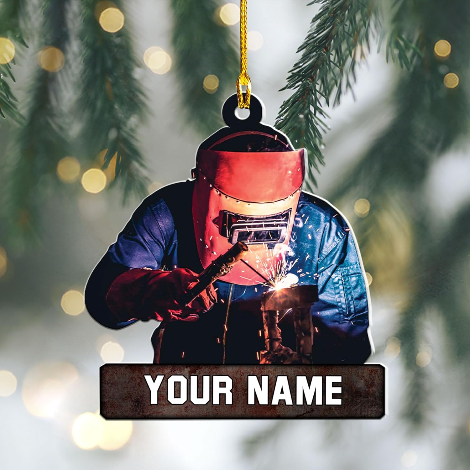 Artparel Personalized Welder Ornaments Custom Name Welder Christmas Ornament Custom Welder Gifts Welder Ornaments for Christmas Tree Welder Christmas Ornament (WD 10)