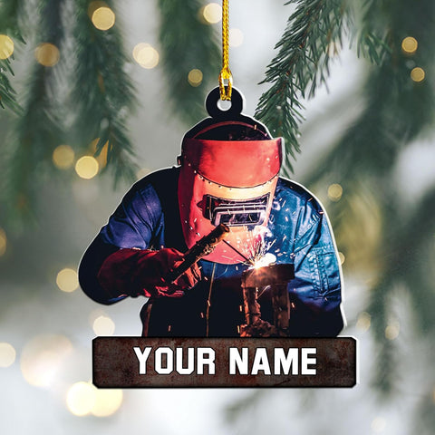 Artparel Personalized Welder Ornaments Custom Name Welder Christmas Ornament Custom Welder Gifts Welder Ornaments for Christmas Tree Welder Christmas Ornament (WD 10)