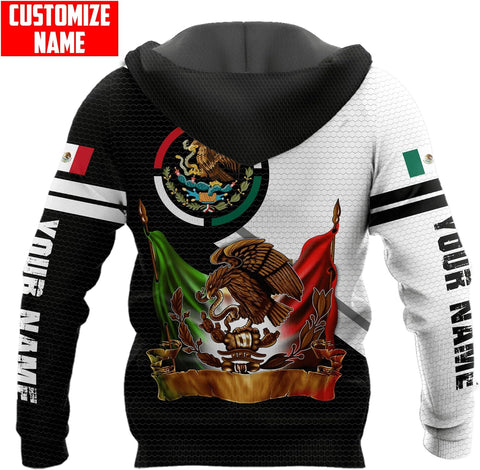 Personalized Name Mexican Hoodie 3D, Customized Mexico Hoodies for Men & Women