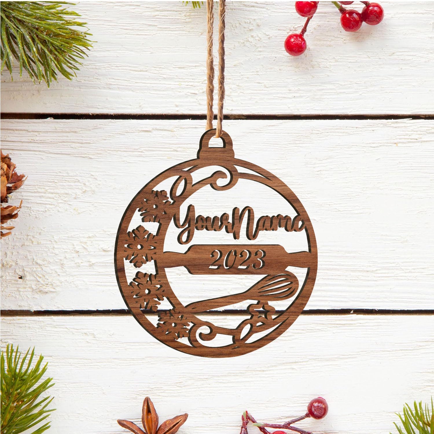 Personalized Baking Mixer Ornament, Baker Ornament for Christmas 2023, Baking Ornaments for Christmas Tree, Chef Christmas Ornament Tree Hanging Ornament Pine Decorations (Baker 16)