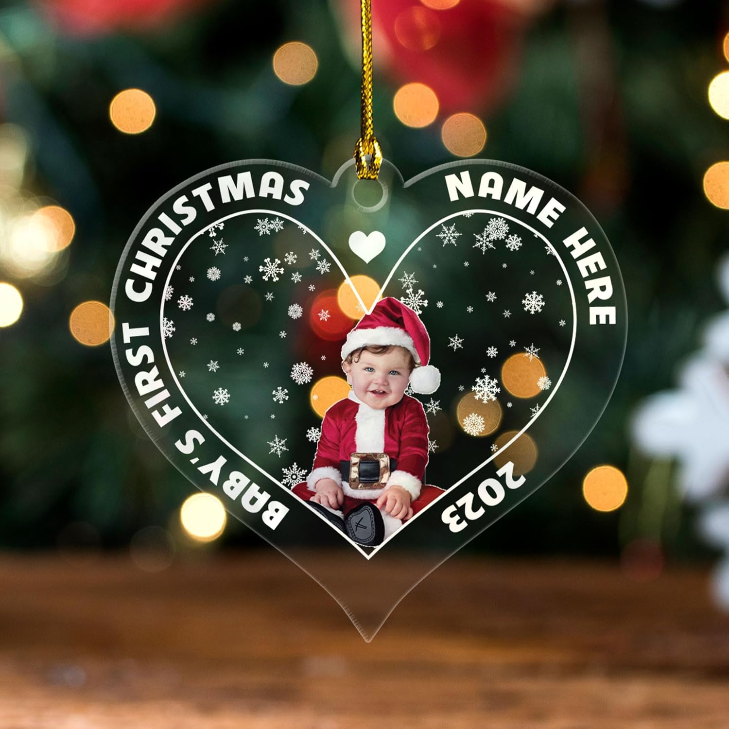 MAPrints Personalized Cute Baby Ornament, Custom Christmas Baby Gift, Xmas Child Gift for Christmas Tree 2024, Good Baby Christmas Ornaments (BFF 27)