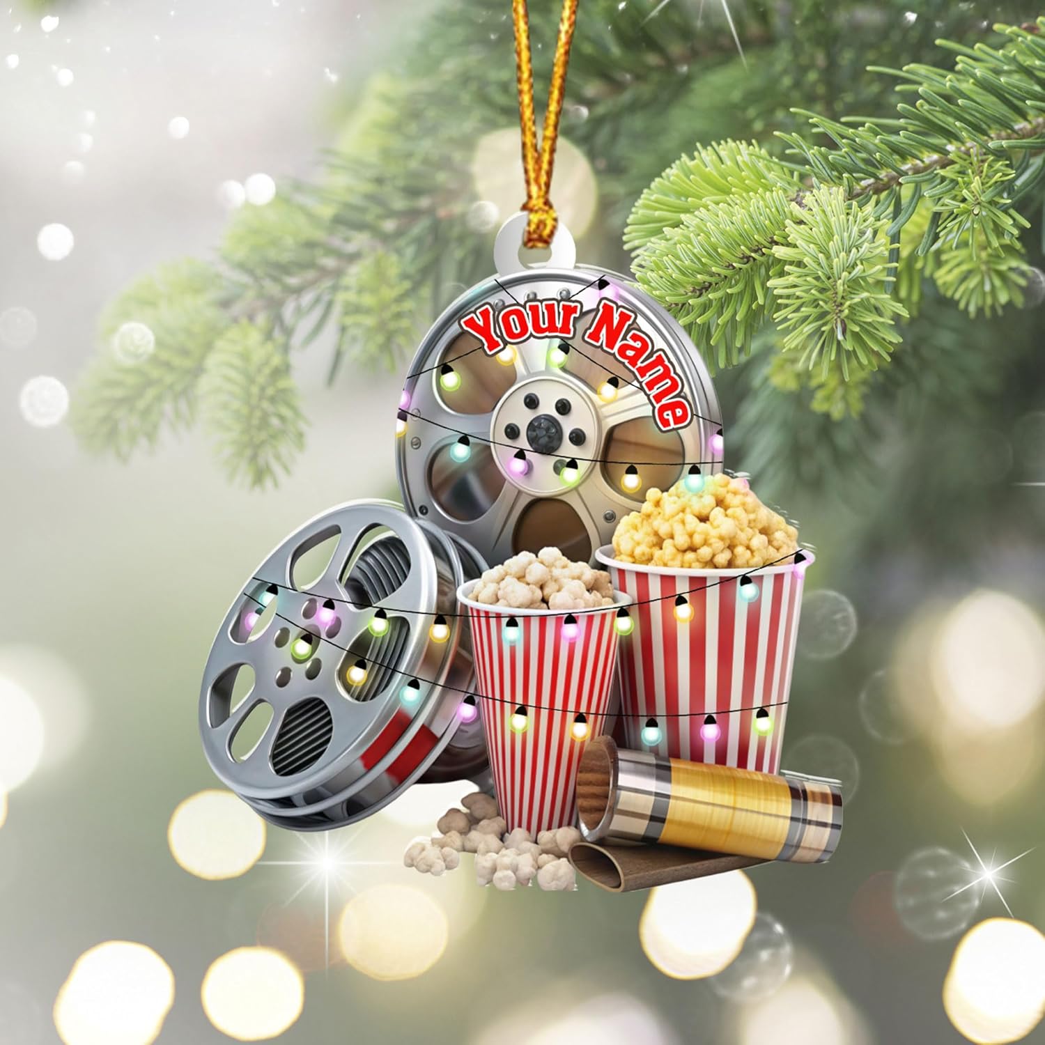 AOVL Personalized Film Clapboard Ornament Movie Clapper Christmas Ornaments Film Clapboard Ornament Film Clapper Ornament Director Clapboard Christmas Ornament Movie Clapperboard Theater (FilmH11)