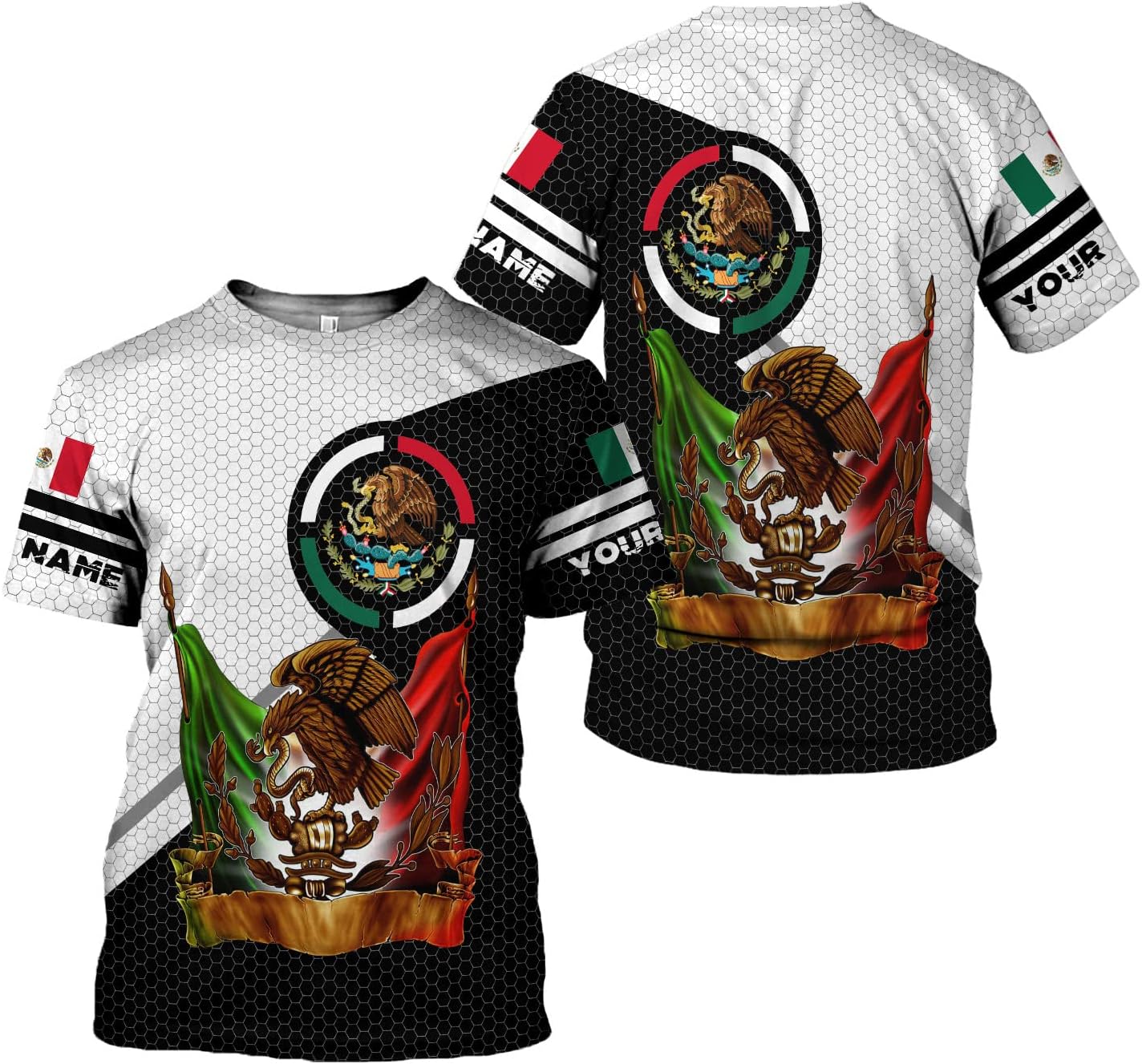 Personalized Name Mexican Shirts for Men, Customized Mexico Shirts for Men, Mexico Shirts for Women Mexico Shirt Eagle Flag