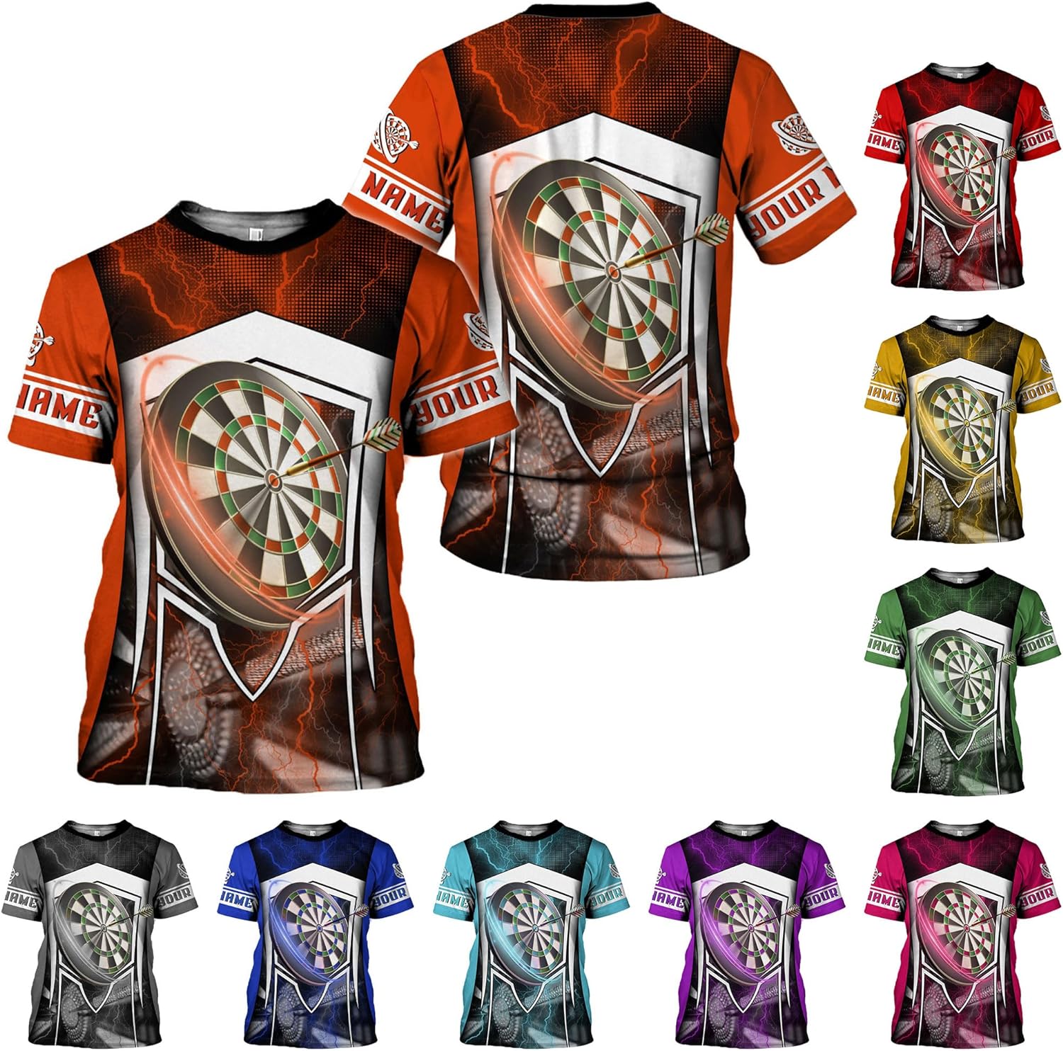 HomeDesign Personalized Dart Shirts, Darts Shirts for Men, Dart Jerseys for Teams, Dartboard Players Shirt Darts Board Gift