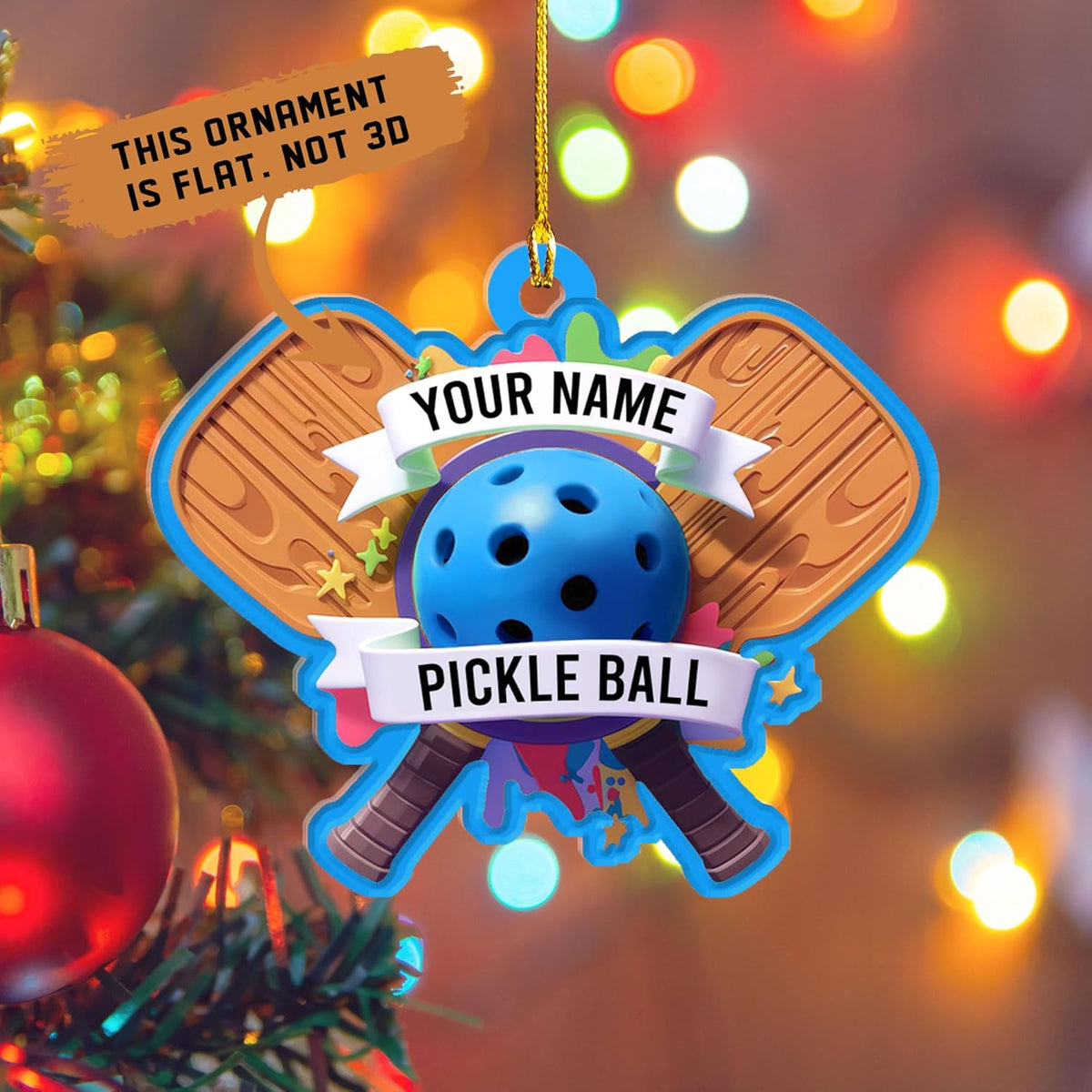 Mostefy Personalized Pickleball Ornament 2024, Pickle Ball Ornament for Xmas Christmas, Pickleball Ornaments for Christmas Tree, Hanging Pine Tree Ornament (Multi 1)