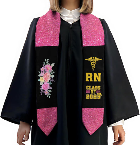 Pretyprints Custom Nurse Sash Graduation, RN Graduation Stole Gifts for Friends Nursing Student Senior Class Of 2025