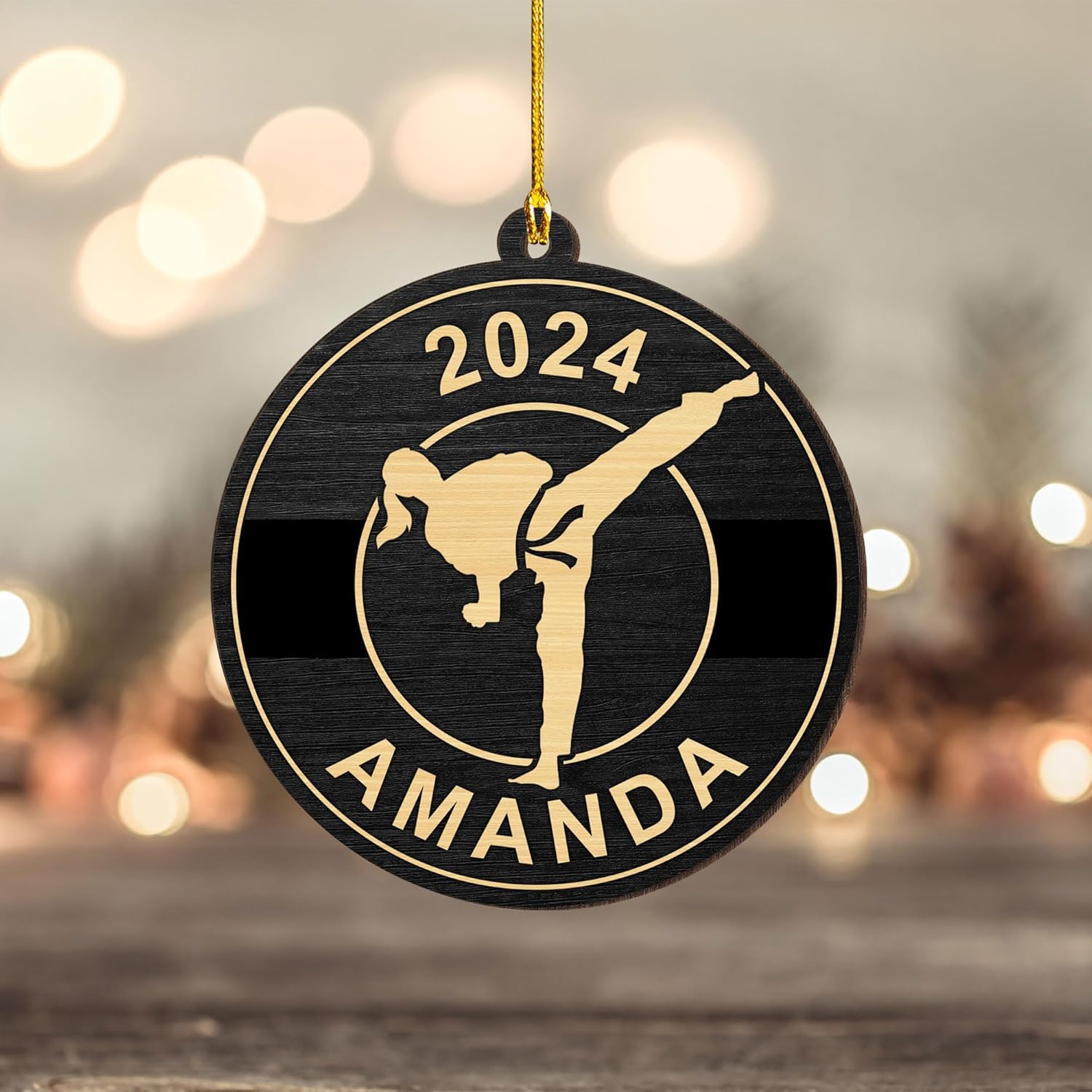 Artparel Personalized Karate Ornament Karate Uniform Ornaments Gifts for Karate Lovers Karate Gift Christmas Ornament 2024 Taekwondo Ornament Jiu Jitsu Ornament Gift for Karate (KRT11)