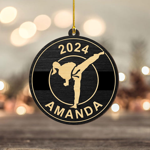 Artparel Personalized Karate Ornament Karate Uniform Ornaments Gifts for Karate Lovers Karate Gift Christmas Ornament 2024 Taekwondo Ornament Jiu Jitsu Ornament Gift for Karate (KRT11)
