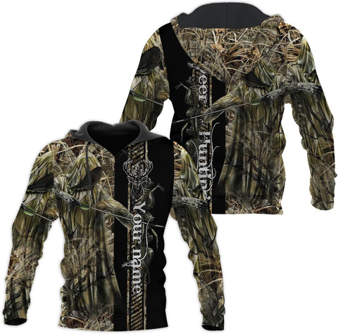 Custom Deer Hunting Shirts Camo US Flag Deer Elk Buck Camouflage Hunting Hunter Deer Antlers Shirt, Dad Gift Fathers Day