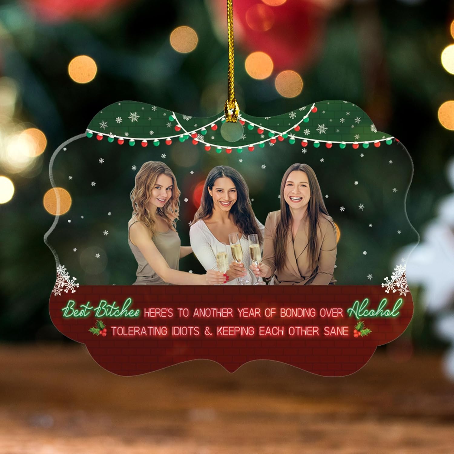 Personalized Best Friend Ornament, Custom Christmas Friendship Gift, Xmas Besties Gift for Christmas Tree 2024, Good Friend Christmas Ornaments Friends Bestie Ornaments (BFF 31)