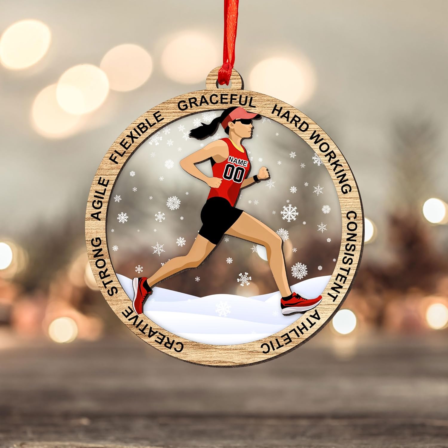 Artparel Custom Runner Ornament 2024 Track and Field Ornament Custom Marathon Ornament Running Christmas Ornament Gift for Runner Running Man Running Lovers Running Ornaments for Xmas (RN9)