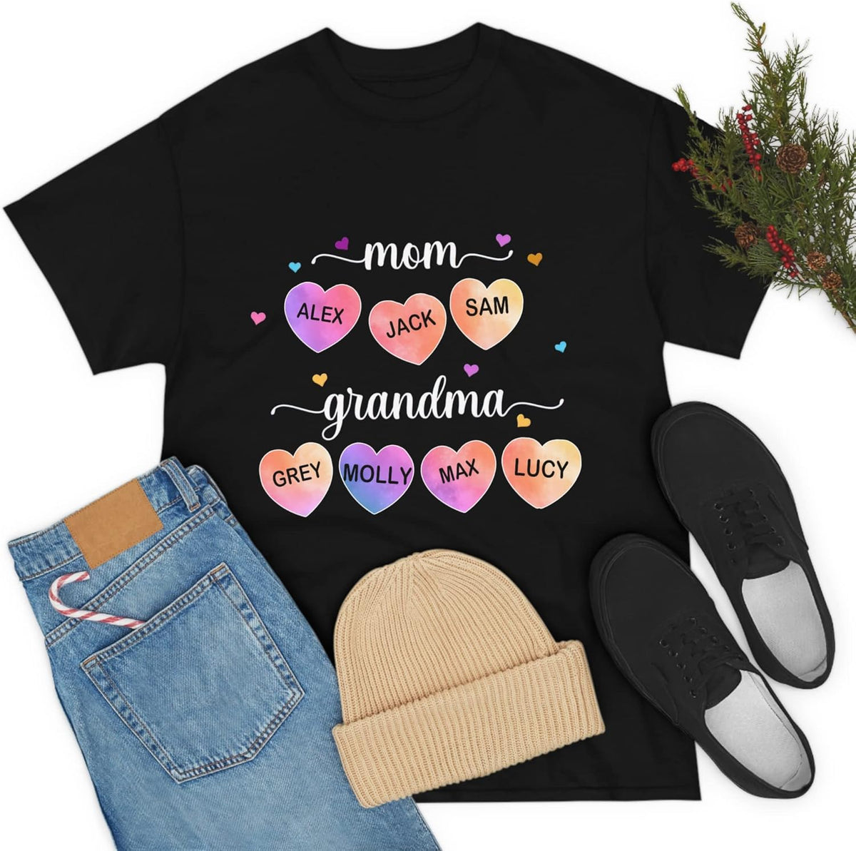Personalized Mother's Day Tee, Mom and Grandma Belong to Kids, Grandkids Names Shirt for Nana Mimi Mom Grandma Mamaw