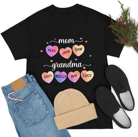 Personalized Mother's Day Tee, Mom and Grandma Belong to Kids, Grandkids Names Shirt for Nana Mimi Mom Grandma Mamaw