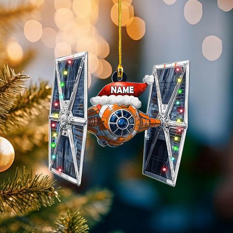 Personalized Space Rocket Ship Christmas Ornament, Space Gifts, Rocket Ornament, Planet Ornament, Spaceship Ornament, Custom Space Gift (Acrylic, Style 5)