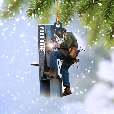 Personalized Ironworker Ornaments, Ironworker Ornaments for Christmas Tree Iron Worker Gifts for Men, Ironworker Costume, Gift for Ironworkers Iron Worker Ornament for Coworkers and Employees (IW1)