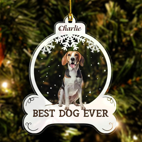 MAPrints Personalized Dog Ornament, Upload Image, Custom Photo Dog Ceramic Memorial Ornament, Dog First Christmas Ornament 2024, Pet Ornaments, Dog Memorial Gifts for Loss of Dog (Dog 5)