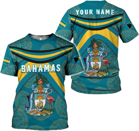 Artparel Personalized Bahamas Shirts 3D Bahamas T-Shirt Bahamas Shirts for Men Bahamas Souvenirs Shirts Bahamas Flag Shirts