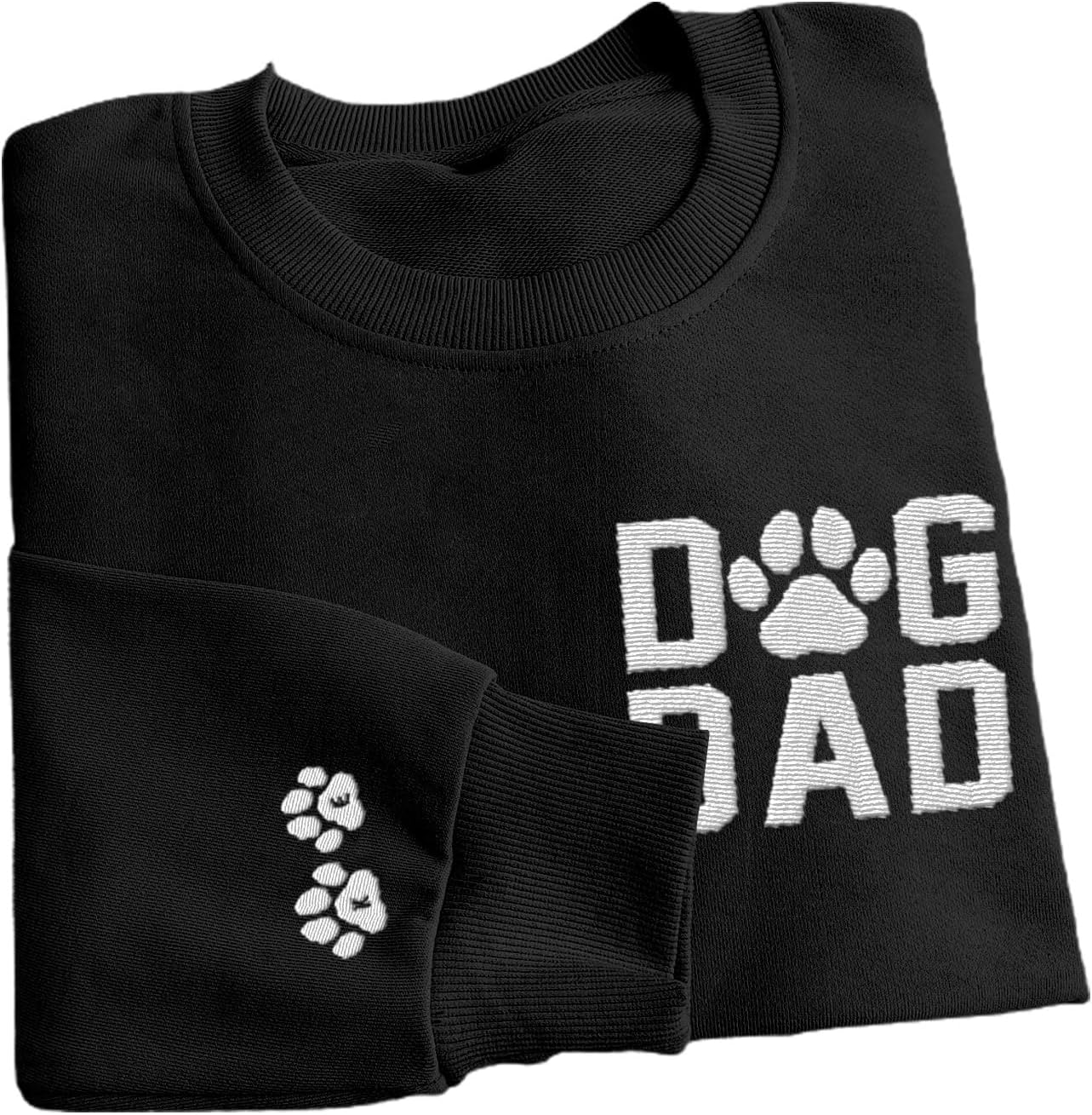 Personalized Embroidered Dog Dad Crewneck Sweatshirt, Custom Dog Dad Sweatshirt, Proud Dog Dad Shirts Gift for Men (Cotton + Polyester, SS4)