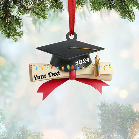 AOVL Graduation Ornament, Graduation Ornaments Class of 2023, Graduation Cap and Scroll Xmas Gift, Graduation Christmas Xmas Tree Ornaments, Gifts for Graduate, School Ornaments (HGRA5)