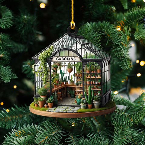 Podagree Personalized Garden House Ornament, Garden House Christmas Ornament, Gardener Ornament, for Garden Lover, Xmas Tree Decor (GH4)