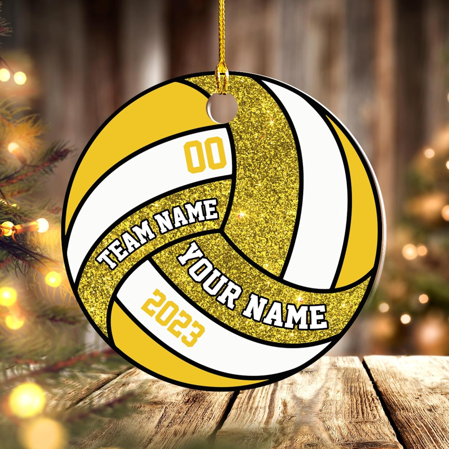 mostprints Personalized Volleyball Ornament, Volleyball Christmas Ornament, Beach Volleyball Gift for Volleyball Players Volleyball Ornament Christmas Tree Volleyball Team Gifts (V11)