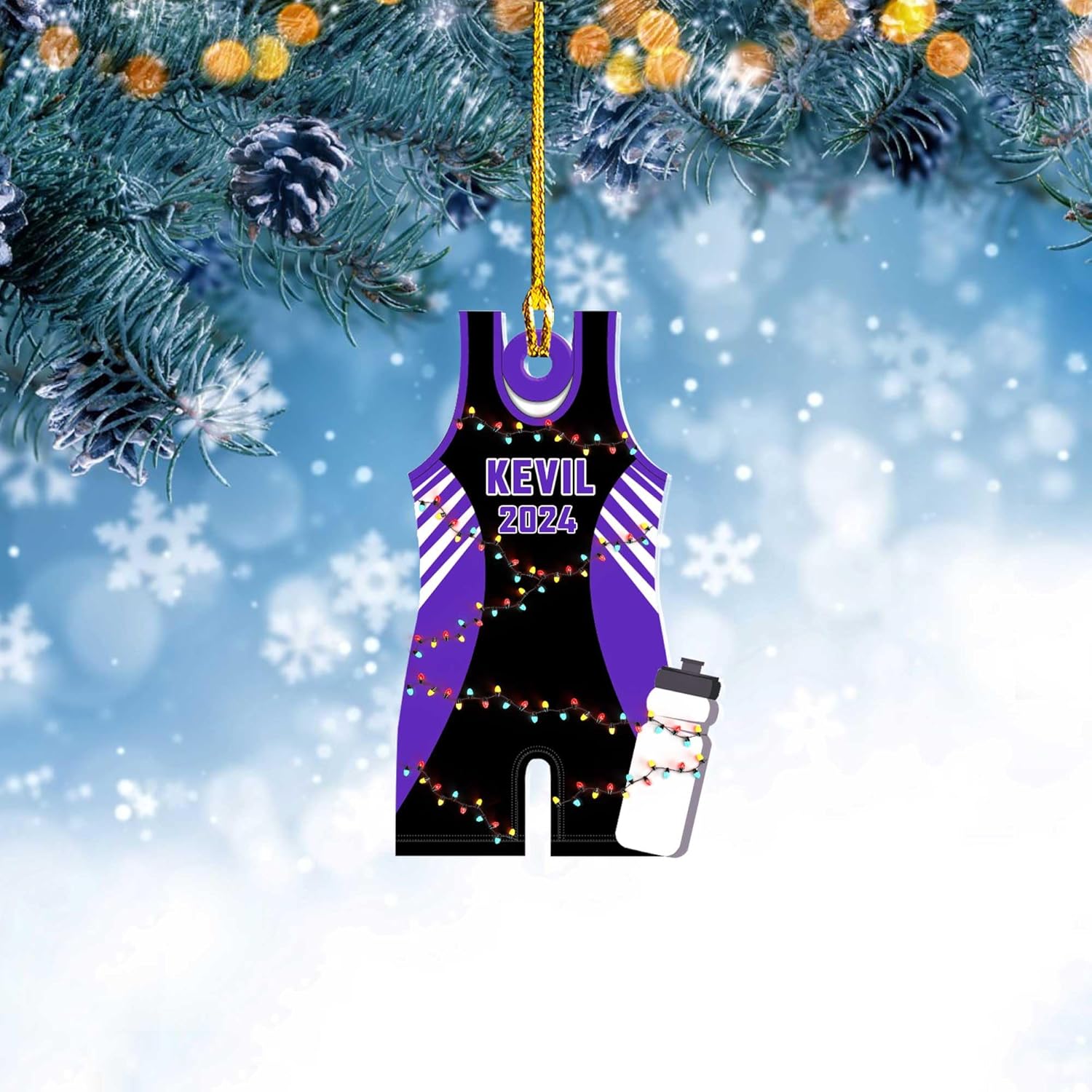 Artparel Personalized Wrestling Ornament Wrestling Helmet Ornaments Wrestling Christmas Ornament Gift for Wrestling Player Wrestling Christmas Tree Ornaments for Boys or Girls (Wrestling 15)
