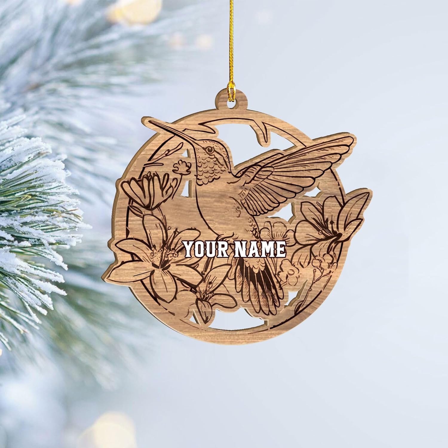 MAPrints Personalized Hummingbird Ornaments for Christmas Tree 2024, Hummingbird Christmas 2024 Ornament, Bird Printed Wood Ornament, Gifts for Bird Lovers (NBird 8)