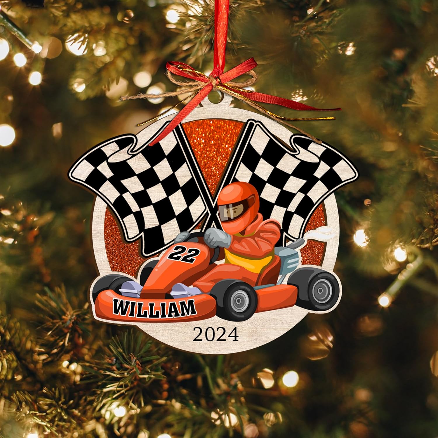 Royal Fight Custom Racing Car Ornament 2024 Race Car Ornament for Christmas Tree Gift for Racing Lovers Drag Racing Ornament Racer Gifts Drag Racing Ornament Gift Xmas (HRC6)