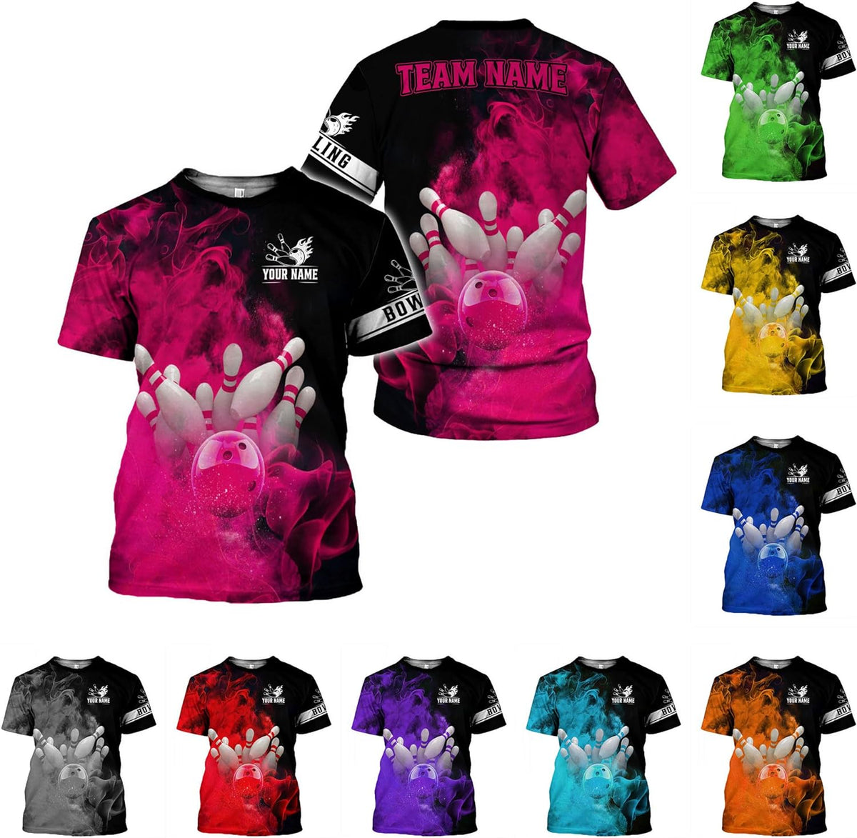 Mostprints Personalized Name Bowling Shirts for Men and Women 3D, Bowling Shirts for Team Bowling, Bowling Shirts Gift